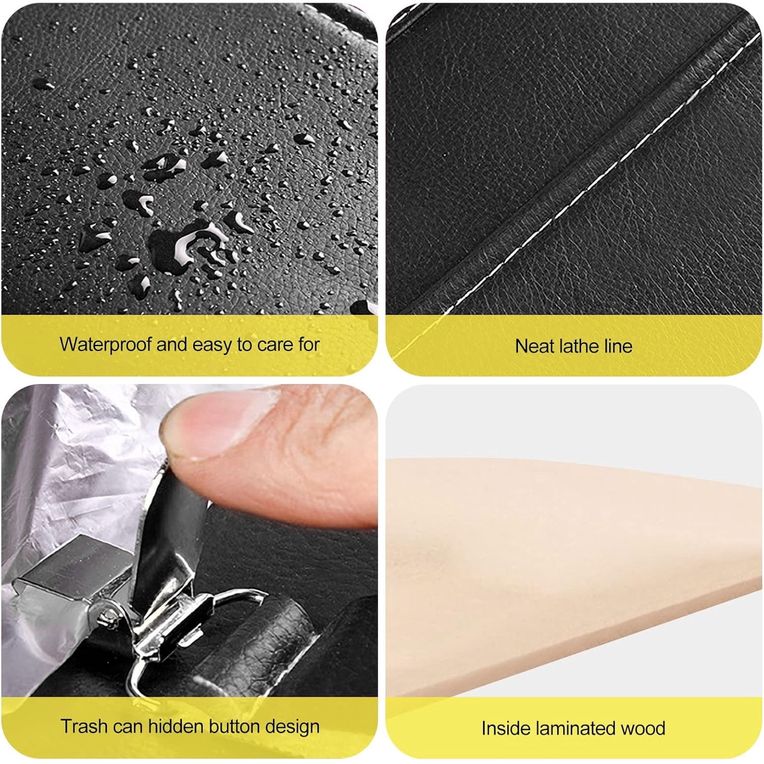ASKITO 2PCS Car Backseat Organizer with Foldable Tray, PU Leather Universal Car Seat Protector for Kids, Pets & Travel Accessories, Black