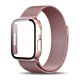 thumbnail image 1 of Caja De Vidrio + Metal Inoxidable Para La Correa Del Reloj De Apple 41MM 45MM 40mm 44mm 38mm 42mm Pulsera De Acero Para iWatch 8 5 4 3 SE 6 7 Ultra 49mm, 1 of 4