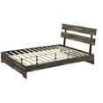 thumbnail image 3 of Rustic Brown Finish 4pc Full Size Platform Bedroom Set Bed Dresser Mirror Nightstand, 3 of 6