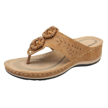 

zttd women s fashion casual floral flip flops sandals wedges shoes outdoor slippers women s slipper a