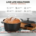 thumbnail image 2 of Gotham Steel 5 Qt Lightweight Ceramic Dutch Oven Pot with Lid, Nonstick Sourdough Dutch Oven for Bread Baking, 10 in 1 Stock Pot Ovens for Pasta, Spaghetti, Bread, Pots for Cooking, Dark Roast, 2 of 8