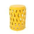 thumbnail image 1 of Christopher Knight Home Pecola Indoor 12" Diameter Lattice Iron Side Table, Matte Yellow, 1 of 2