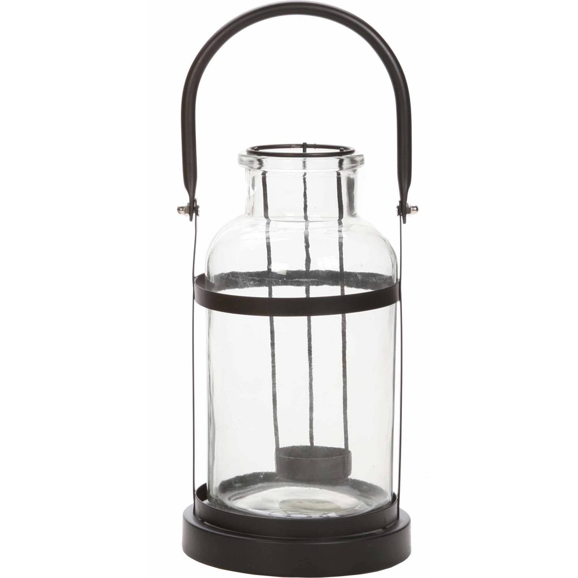 Mainstays Glass Jar Tealight Lantern, Black