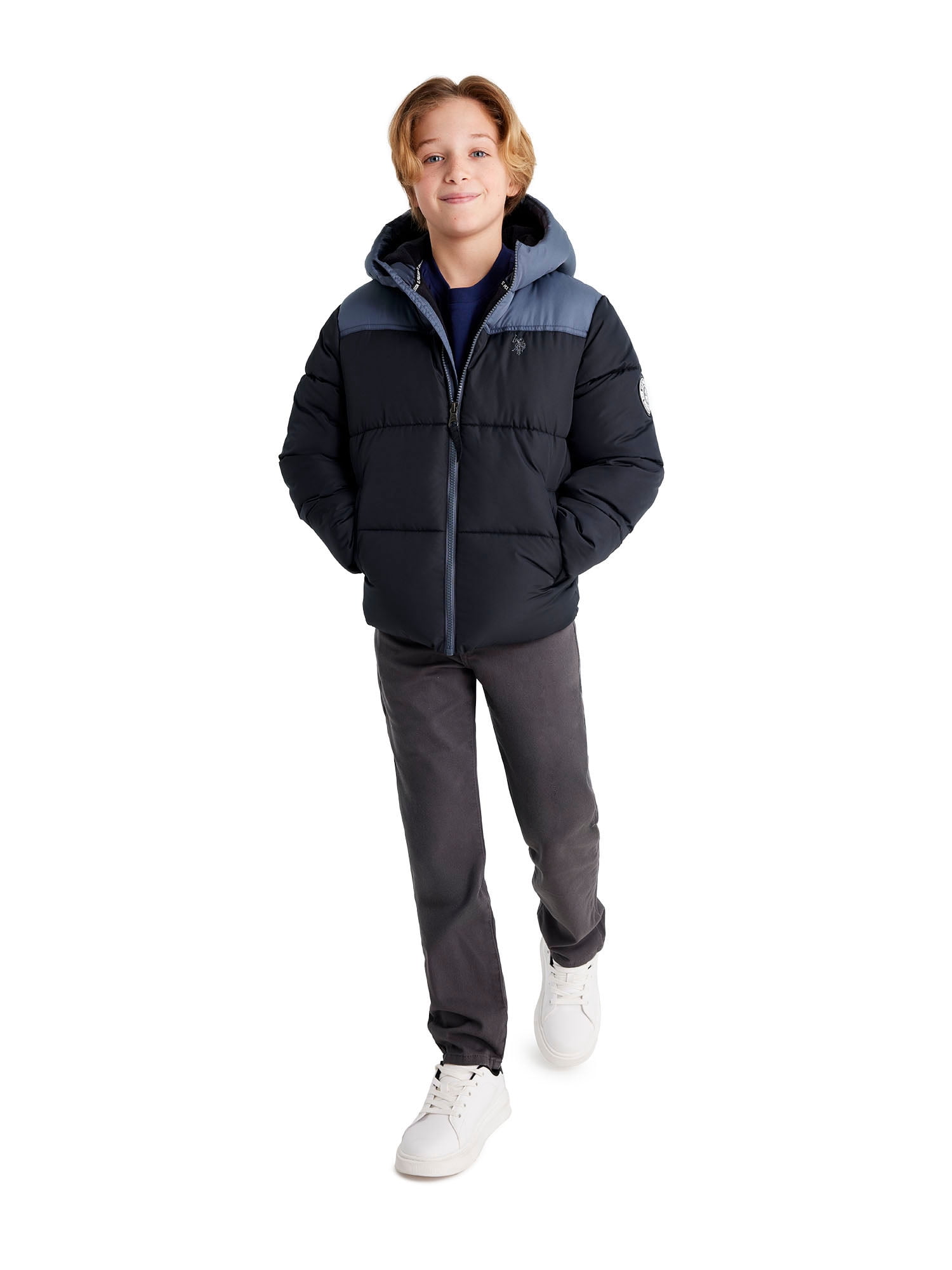 U.S Polo Assn. Boys Colorblock Puffer Jacket, Sizes 4-18