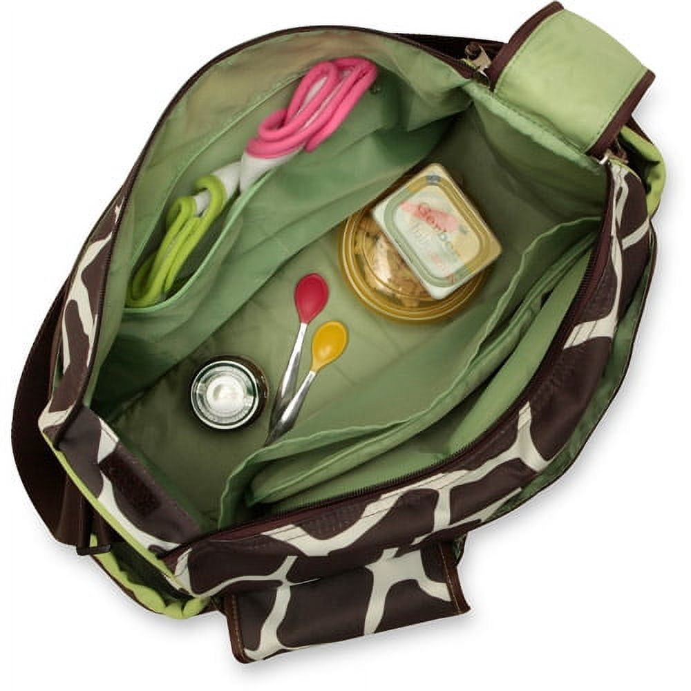 Baby Boom Adjustable Shoulder Strap Inside Pockets Stylish Messenger Diaper Bags, Brown