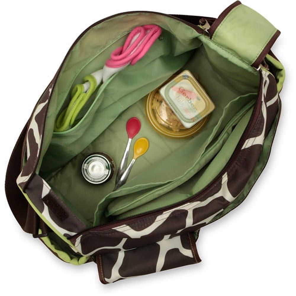 Baby Boom Adjustable Shoulder Strap Inside Pockets Stylish Messenger Diaper Bags, Brown - image 2 of 4