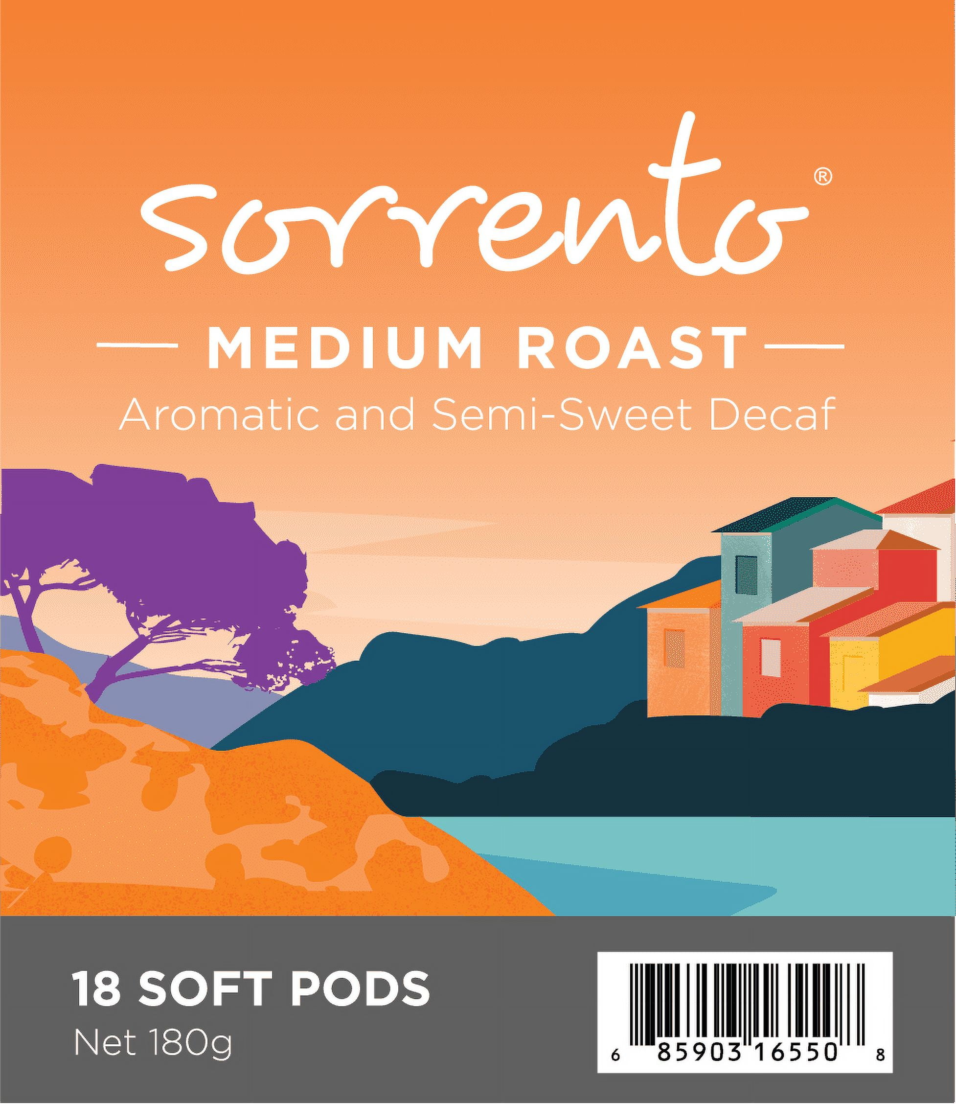 Wolfgang Puck Coffee Soft Pods, Sorrento Decaf, Medium Roast, 18 count (pack of 6)