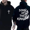 thumbnail image 2 of Son of the King Christian Hoodie – Double Sided Lion & Cross Graphic, Bold Faith Streetwear Pullover for Men & Women, 2 of 7