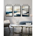 thumbnail image 7 of Drsoum 16x24in3pcs Black Framed Blue Abstract Wall Art Modern Minimalist Painting Decor Graffiti Artwork Decor, 7 of 7