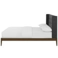 thumbnail image 4 of Contemporary Modern Urban Designer Bedroom Queen Size Platform Bed Frame, Fabric, Grey Gray, 4 of 6