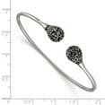 thumbnail image 3 of Stainless Steel Bracelet Cuff Women's 1.87 mm 6.25 in Chisel Polished with Hematite Flexible Bangle, 3 of 4
