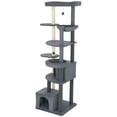 thumbnail image 1 of 79" Extra Tall Dark Grey Cat Tree with Scratching Posts, Perches & Hammock - Multi-Level Indoor Cat Tower for 2-3 Cats - Stable & Cozy Play Structure, 1 of 7