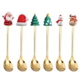 thumbnail image 2 of Cuchara de Navidad Ganfancp 6Pcs Acero Inoxidable Set de Regalo Cuchara de Postre Tenedor Cuchara de Café, 2 of 4