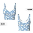 thumbnail image 3 of Sikiie Daisies Flowers Print Strappy Sports Bra for Women Padded Push Up Sports Bra Athletic Running Sports Bra Workout Bra Yoga Bra, 3 of 5