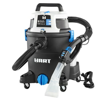 HART 3-in-1 Wet/Dry Shampoo 6 Gallon 5.5 Peak HP Vacuum Cleaners