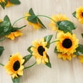 thumbnail image 5 of SHIMELE Artificial Sunflower Garland String, Faux Floral Decor for Home, Weddings, Parties, Events - 2.5m Yellow Sunflowers, Green Leaf Accent, Wall Hanging, 5 of 6