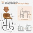 Bar Stools 18" ALX Faux Leather Barstools Modern Counter Height Stools