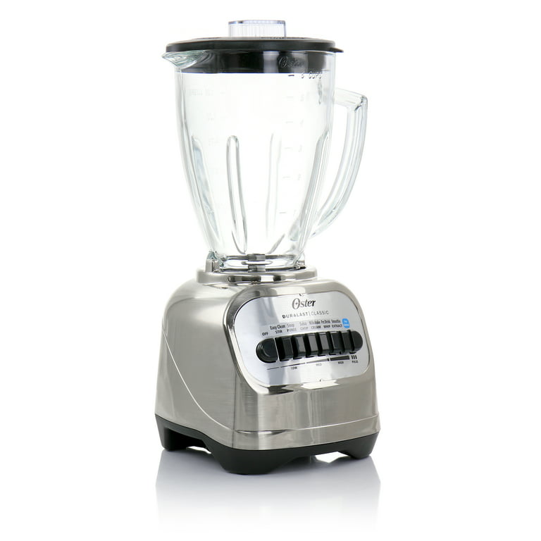 Oster Whirlwind Heritage Blend 1000 Plus 2 Speed Blender in Chrome with Food  Processor and 6 Cup Glass Blender Jar 