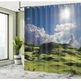 thumbnail image 4 of Ambesonne Nature Shower Curtain, Summer Pasture Grassy Hills, 69"Wx75"L, Green Blue, 4 of 4
