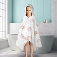 thumbnail image 6 of White Boho Bohemia Rainbow Hearts Pattern Hooded Bath Towel，50"x30" for Ages 3 To 12 Kids, Quick Dry Lightweight Soft Microfiber Hood Beach Towel Cover Up for Kids, 6 of 7