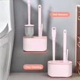 thumbnail image 2 of ABPETE Toilet Brush Set, Bathroom Accessories, Toilet Bowl Cleaners, Deep Cleansing Multifunctional Hanging Toilet Brush Set for Bathroom(Cherry Blossom Pink), 2 of 17