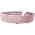 thumbnail image 4 of Maklaine 15-Piece Modular Contemporary Velvet Sectional Sofa in Pink, 4 of 7