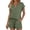 Blackish Green, variant on Women's V Neck Button Two Piece Suit Short Sleeve Loose Fit