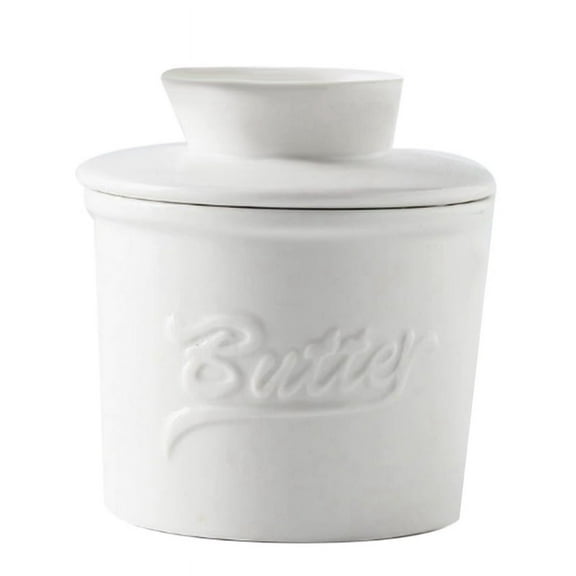 Butter Crock for Counter with Water, Butter Keeper for Spreadable Butter Ceramic Butter Dish with Lid for Countertop A