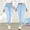 Light Blue, variant on BRGZLK Jeans For Women Loose Flared Trendy High Waisted Pull On Elastic Waist Soft Stretchy Imitation Denim Print Sweatpant Jeggings