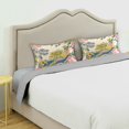 thumbnail image 3 of Yayeee Pillowcase King Size Set of 2 Satin Wrinkle Resistant Pillow Case, Pink Floral Wave, 3 of 8