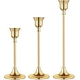 thumbnail image 1 of Brass Gold Candlestick Holder Set (3 Pieces), 1 of 4