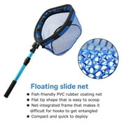 KOMCLUB Collapsible Fishing Nets Floating Fishing Net for Fish Fishing Landing Net with Telescopic Pole Rubber Coated Landing Net for Freshwater Saltwater 40.82inch