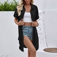 thumbnail image 4 of Posijego Women's Cover-Up Cardigan Short Sleeve Button down Long Cardigans Summer Beach Lightweight Open Front Outwear, 4 of 8