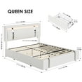 Homfa Queen Size LED Bed Frame with 2 Storage Drawers, Modern Leather