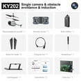 thumbnail image 6 of Toys Clearance 2023! CWCWFHZH 2022 New KY202 RC Helicopter Drone 4K Dual Camera Obstacle Avoidance Gesture Intelligent Hover LED Toys Gifts for Boys Remote Control Helicopters, 6 of 6