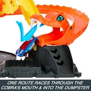 Hot Wheels City Track Set Pizza Slam Cobra Attack Playset with 1:64 Scale Toy Car for Kids, 24.51 in