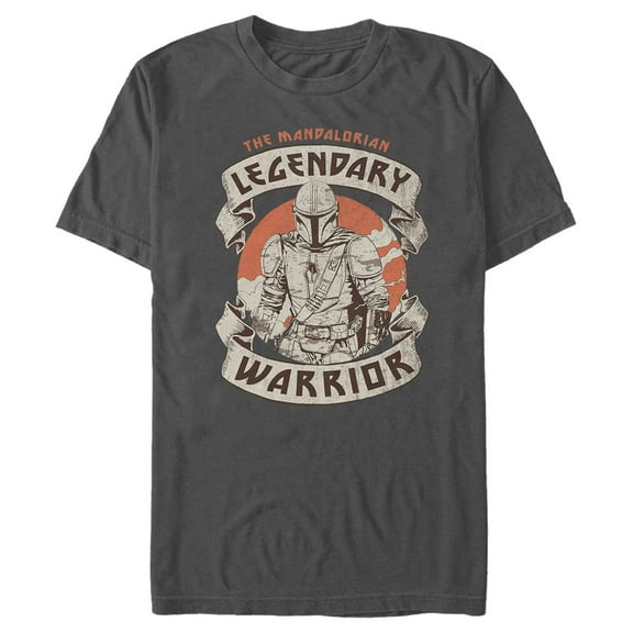 Men's Star Wars: The Mandalorian Legendary Warrior Sunset  Graphic Tee Charcoal 2X Large