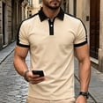 thumbnail image 5 of Guluxicc Men's Summer Henley Tops Short Sleeve Trendy Color Block Business Casual Shirts with Pockets, 5 of 8