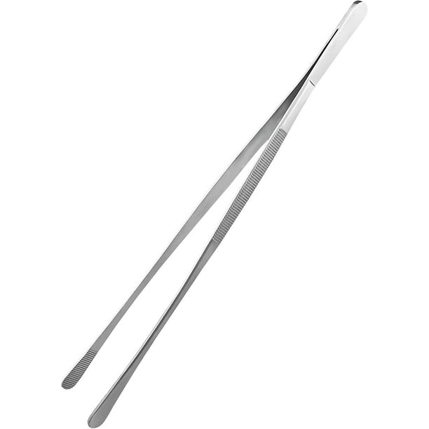 Pinza de cocina de acero inoxidable, 30cm pinzas de barbacoa superficie de agarre rizado, perfecto para chefs, gourmands, reuniones familiares, profesionales de la cocina y más Afortunado Sencillez