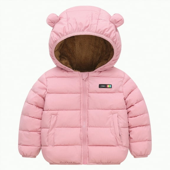Ccpelsie Girls Puffer Jacket Girls Lightweight Winter Warm Casual Coat for Toddler Big/Little Kids(Pink,5-6 Years)