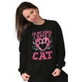 thumbnail image 4 of I'm Not Single I Have a Cat Pawprint Women Plus Size Crewneck Sweatshirt Brisco Brands 2X, 4 of 5