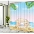 thumbnail image 5 of Ambesonne Pearls Shower Curtain, Shell on Sandy Beach, 69"Wx75"L, Cream Blue, 5 of 5