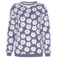 thumbnail image 1 of Gibobby SuéTer Mujer Invierno Suéter de cuello redondo con para mujer, camisa básica de punto holgada de talla grande, otoño e invierno(Azul,CH), 1 of 4
