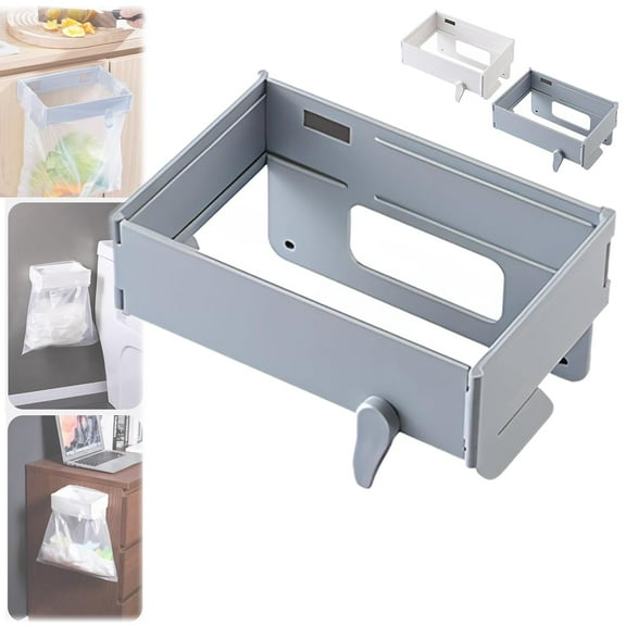 nuyezo Space-Saving Foldable Trash Bag Holder,with Magnetic Closure, Hanging Waste Garbage Can Rack, for Cabinet Doors, Bathroom, Table Sides