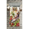 thumbnail image 3 of Ambesonne Rowan Quilted Bedspread Set 2 Pcs, Colorful Bird and Shrubs, Twin Size, Multicolor, 3 of 3