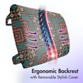 thumbnail image 3 of Ethnic Lumbar Pillow, Ornament with Geometric Details Bohemian Cultural Design, Soft Back Cushion for Office Chairs with Adjustable Straps, 14" x 13", Multicolor, by Ambesonne, 3 of 7