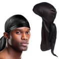 thumbnail image 4 of Europa y los Estados Unidos, hombres y mujeres, rayón, sombrero turbante de cola larga, sombrero pirata de seda, turbante de seda, 4 of 6