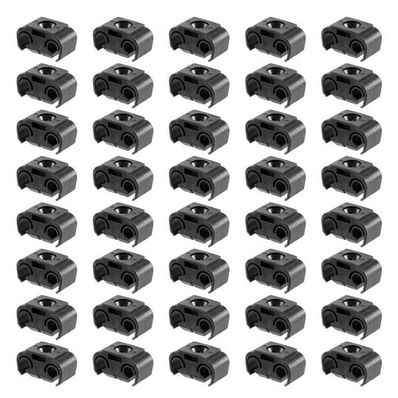 40PCS 2 Point Brake Pipe Line Retaining Clip Holder Bracket 811611797 Double Conduit Base Cable 4.75mm Black