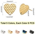 thumbnail image 5 of 1box 30pcs 5 colors Ion Plating(IP) Heart Shape 304 Stainless Steel Stud Earring Findings with Earring Backs for Jewelry Making Mixed color 12x13x1mm Pin: 0.8mm 6pcs/color, 5 of 9