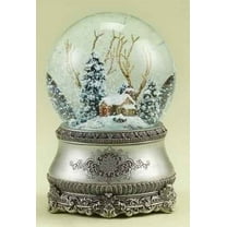 5.5" Musical Vintage-Style Winter Cottage Christmas Snow Globe Glitterdome